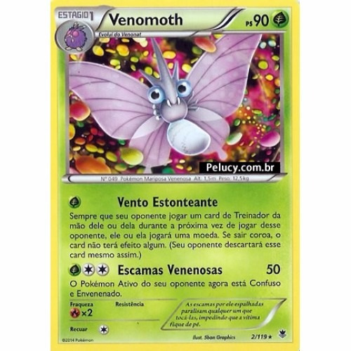 Venomoth - Pokémon Planta Raro - 2/119 - Xy Força Fantasma!